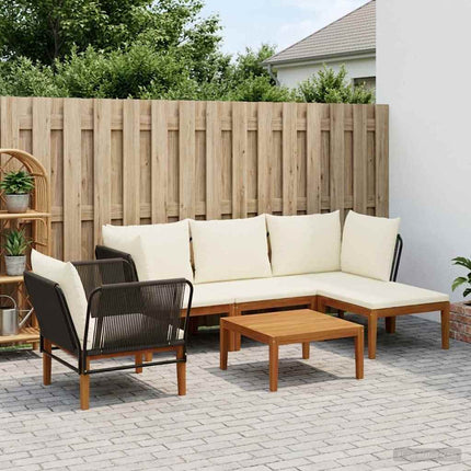 6 pcs Massivt akaciahus och rep Naturlig