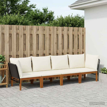 4 pcs Massivt akaciahus och rep Naturlig