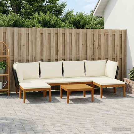 7 pcs Massivt akaciahus och rep Naturlig
