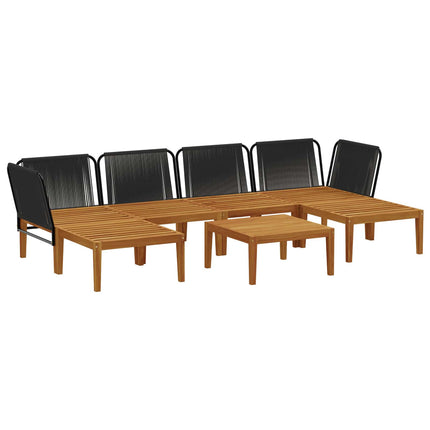 7 pcs Massivt akaciahus och rep Naturlig