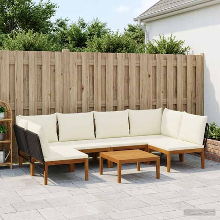 7 pcs Massivt akaciahus och rep Naturlig