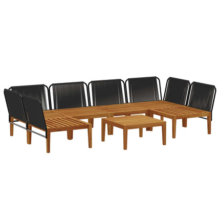 7 pcs Massivt akaciahus och rep Naturlig