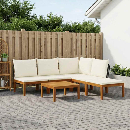 6 pcs Massivt akaciahus och rep Naturlig