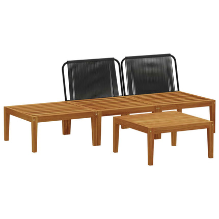 4 pcs Massivt akaciahus och rep Naturlig