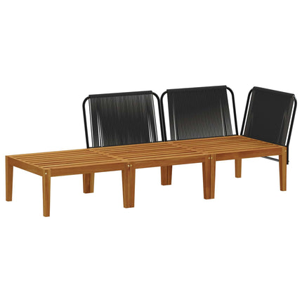 3 pcs Massivt akaciahus och rep Naturlig
