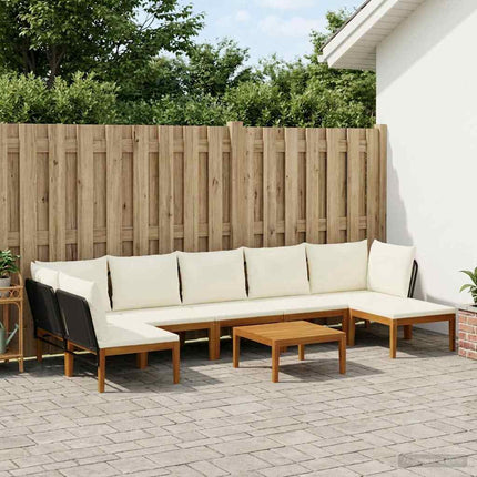 8 pcs Massivt akaciahus och rep Naturlig
