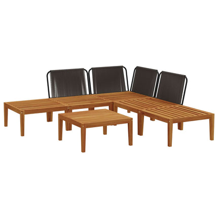 6 pcs Massivt akaciahus och rep Naturlig