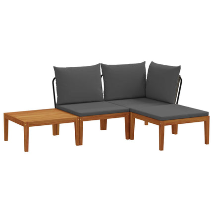 4 pcs Massivt akaciahus och rep Naturlig