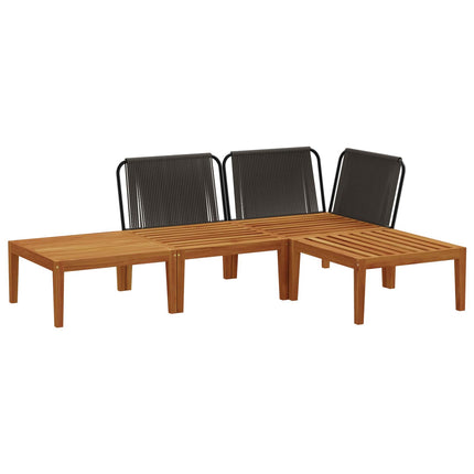 4 pcs Massivt akaciahus och rep Naturlig