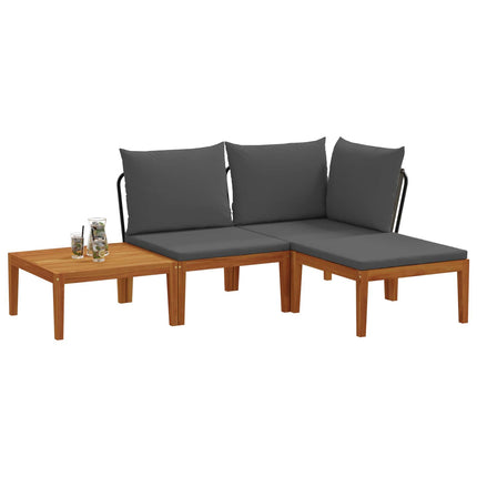 4 pcs Massivt akaciahus och rep Naturlig