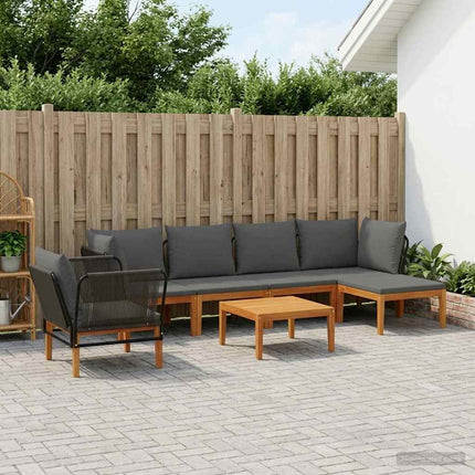 7 pcs Massivt akaciahus och rep Naturlig
