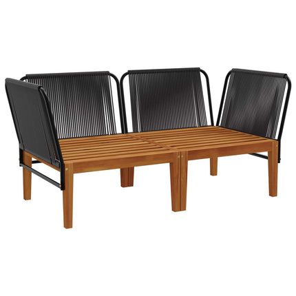 2 pcs Massivt akaciahus och rep Naturlig