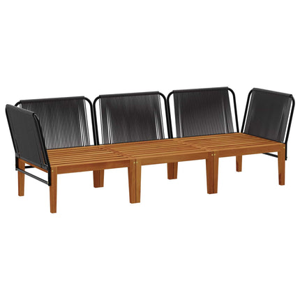 3 pcs Massivt akaciahus och rep Naturlig