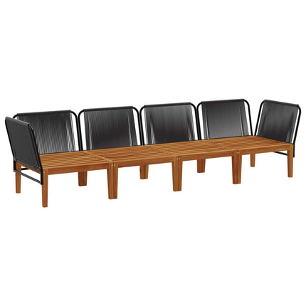 4 pcs Massivt akaciahus och rep Naturlig