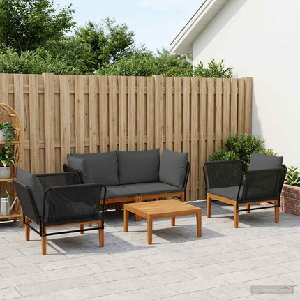 5 pcs Massivt akaciahus och rep Naturlig