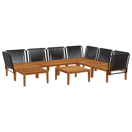 8 pcs Massivt akaciahus och rep Naturlig
