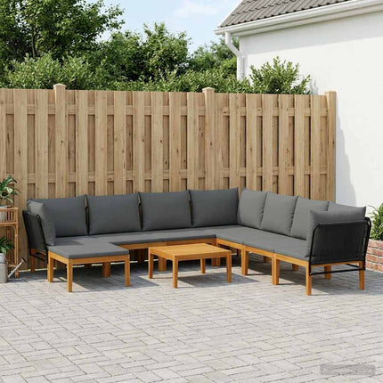 9 pcs Massivt akaciahus och rep Naturlig