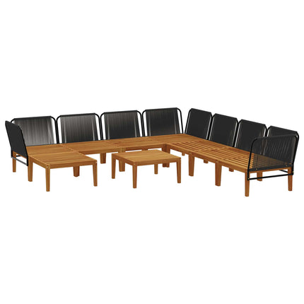 9 pcs Massivt akaciahus och rep Naturlig