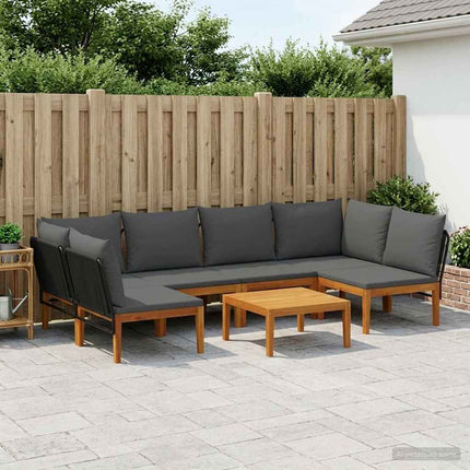 7 pcs Massivt akaciahus och rep Naturlig