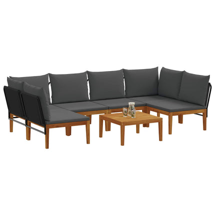 7 pcs Massivt akaciahus och rep Naturlig