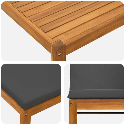 4 pcs Massivt akaciahus och rep Naturlig