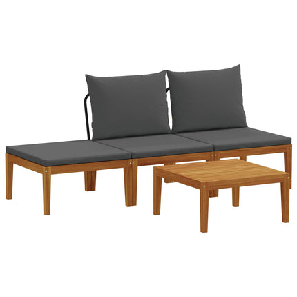 4 pcs Massivt akaciahus och rep Naturlig