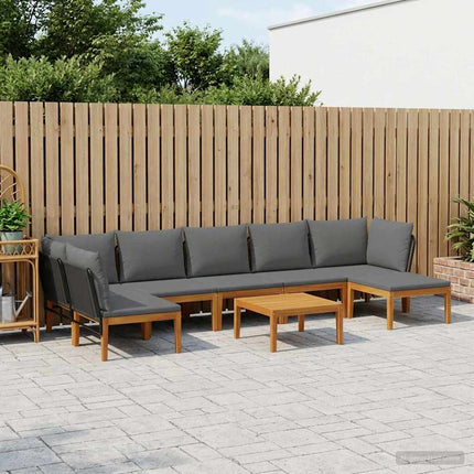 8 pcs Massivt akaciahus och rep Naturlig