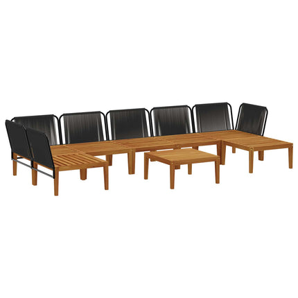 8 pcs Massivt akaciahus och rep Naturlig