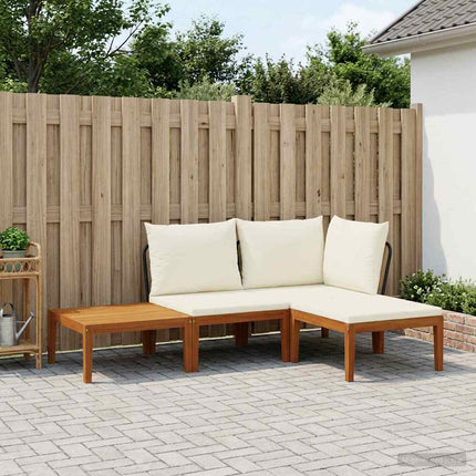 4 pcs Massivt akaciahus och rep Naturlig