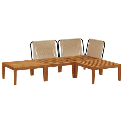 4 pcs Massivt akaciahus och rep Naturlig
