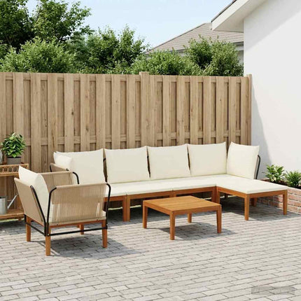 7 pcs Massivt akaciahus och rep Naturlig