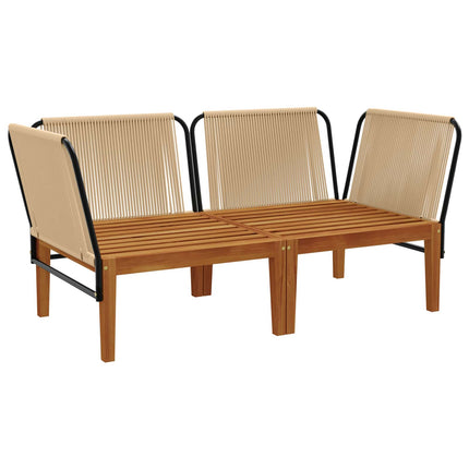 2 pcs Massivt akaciahus och rep Naturlig