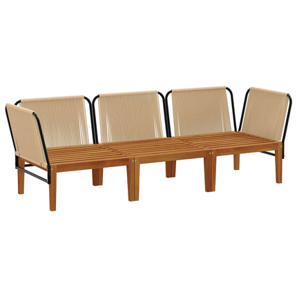3 pcs Massivt akaciahus och rep Naturlig