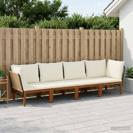 4 pcs Massivt akaciahus och rep Naturlig