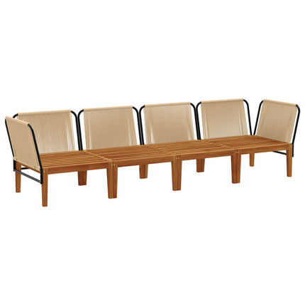 4 pcs Massivt akaciahus och rep Naturlig