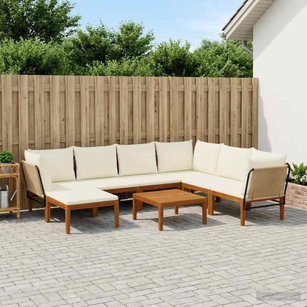 8 pcs Massivt akaciahus och rep Naturlig