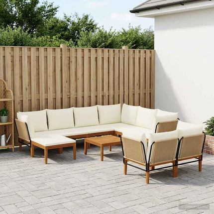 10 pcs Massivt akaciahus och rep Naturlig