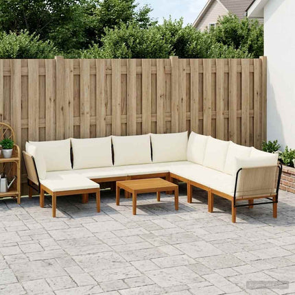 9 pcs Massivt akaciahus och rep Naturlig