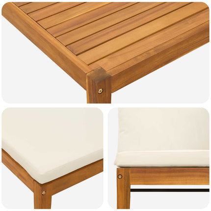 4 pcs Massivt akaciahus och rep Naturlig
