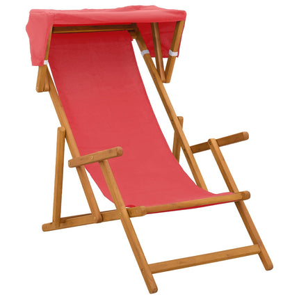 Deck Chair 4 pcs 3 Position Massiv Eukalyptus Trä Röd