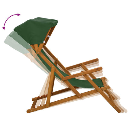 Deck Chair 4 pcs 3 Position Massiv Eukalyptus Trä Grön