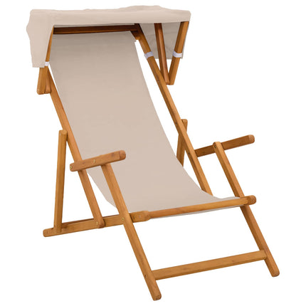 Deck Chair 4 pcs 3 Position Massiv Eukalyptus Trä Beige