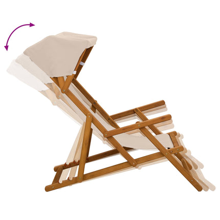 Deck Chair 4 pcs 3 Position Massiv Eukalyptus Trä Beige