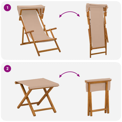 Deck Chair 4 st 3 Position Massiv Eukalyptus Trä Taupe