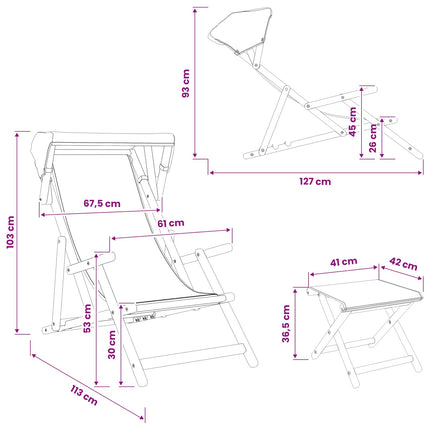 Deck Chair 4 st 3 Position Massiv Eukalyptus Trä Taupe
