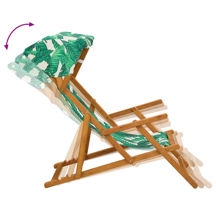 Deck Chair 4 pcs 3 Position Massiv Eukalyptus Trä Bladmönster