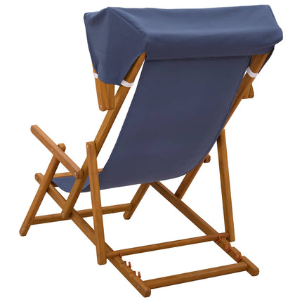 Deck Chair 2 pcs 3 Position Massiv Eukalyptus Trä Blå