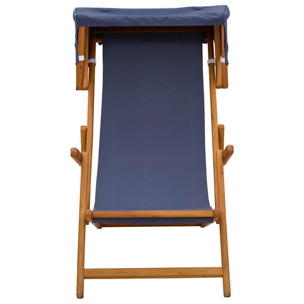 Deck Chair 2 pcs 3 Position Massiv Eukalyptus Trä Blå