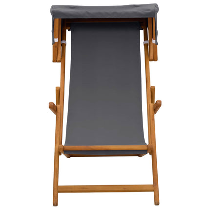 Deck Chair 2 pcs 3 Position Massiv Eukalyptus Trä Grå