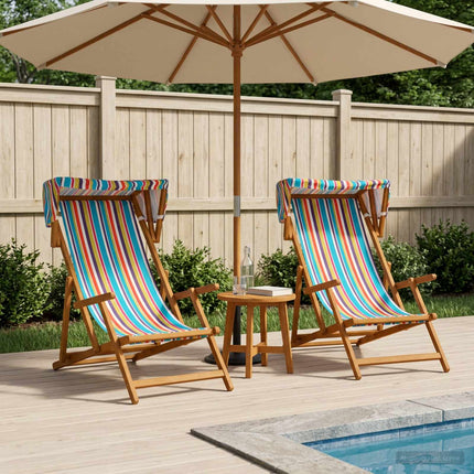 Deck Chair 2 pcs 3 Position Massiv Eukalyptus Trä